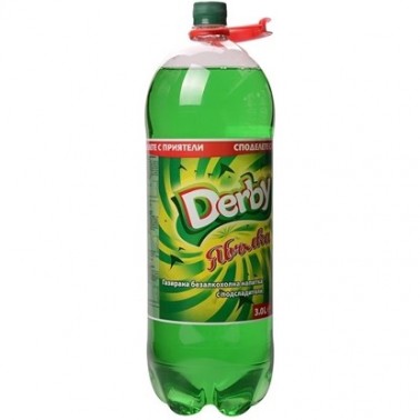 GREEN APPLE CARBONATED DRINK 3L "DERBY" 4PCS IN PACK, PRICE PER PCS.