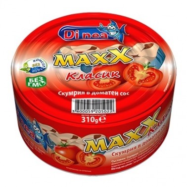 MACKEREL DI NIA 310GR TOMATO SAUCE "DIAVENA" 15PCS IN BOX, PRICE PER PCS.