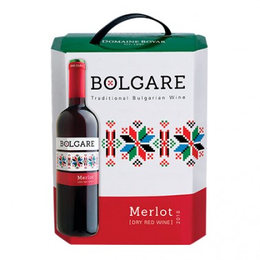 WINE BOLGARE MERLOT 3L 13% ''DOMAINE BOYAR" 3PCS IN PACK, PRICE PER PCS.