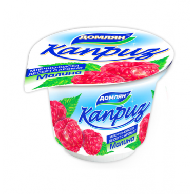 MILK SOUR DESSERT 200GR RASPBERRY "DOMLYAN" PRICE PER PCS.