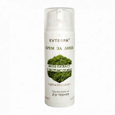 FACE CREAM WITH MOSS, KERATIN AND Q10 100ML "EVTERPA", 24PCS IN BOX, PRICE PER PCS.