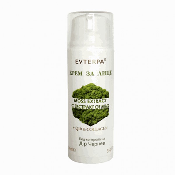 FACE CREAM WITH MOSS, KERATIN AND Q10 100ML "EVTERPA", 24PCS IN BOX, PRICE PER PCS.