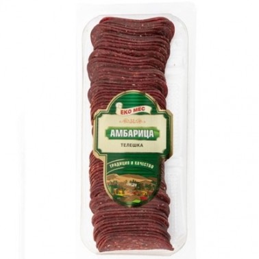VEAL AMBARITSA SAUSAGE SLICE 140GR "EKOMES" PRICE PER PCS.
