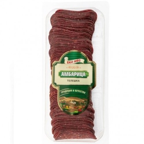VEAL AMBARITSA SAUSAGE SLICE 140GR "EKOMES" PRICE PER PCS.