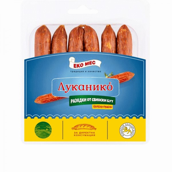 LUKANIKO APPETIZERS FROM PORK LEG 180GR "EKOMES" 20PCS IN BOX, PRICE PER PCS.