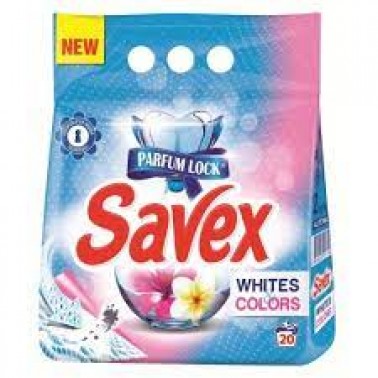 DETERGENT FABRIC WASH SAVEX PARFUME LOCK WHITE&COLOR 2KG "FICOSOTA" PRICE PER PCS.