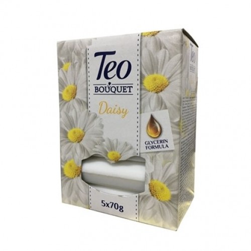 TEO SOAP DAISY WHITE 70GR "FICOSOTA" 5PCS IN BOX, PRICE PER PCS.