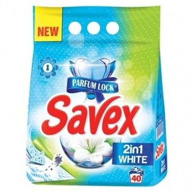 DETERGENT FABRIC WASH SAVEX PARFUME LOCK 2/1 WHITE 4KG "FICOSOTA" PRICE PER PCS.
