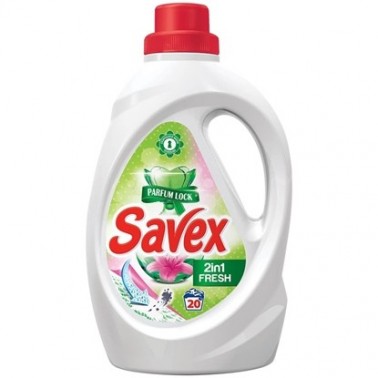 DETERGENT FABRIC WASH SAVEX PARFUME LOCK 2/1 FRESH GREEN 1.3L "FICOSOTA" PRICE PER PCS.