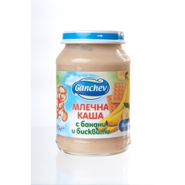 MILK MUSH BANANA WITH BISCUITS 190GR "GANCHEV" PRICE PER PCS.