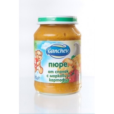 MASH SPINACH, CARROTS, POTATOES 190GR "GANCHEV" PRICE PER PCS.