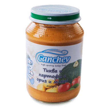 MASH PUMPKIN, POTATO, RICE, MILK 190GR "GANCHEV" PRICE PER PCS.