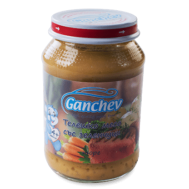 MASH VEAL MEAT WITH VEGETABLE 190GR "GANCHEV" PRICE PER PCS.