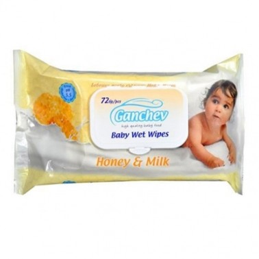 WET NAPKINS HONEY LID "GANCHEV" 72PCS IN PACK, PRICE PER PACK