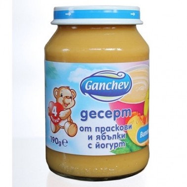 DESSERT PEACHES AND APPLES WITH YOGHURT 190GR "GANCHEV" PRICE PER PCS.