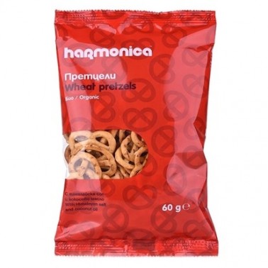 BIO PRETZEL WITH HIMALAYAN SALT 60GR "HARMONICA" PRICE PER PCS.