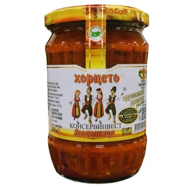 LYUTENITSA ''HORCETO'' 540GR COARSLEY GROUND "KONSERVINVEST" 6PCS IN BOX, PRICE PER PCS.