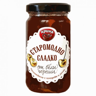 OLD SCHOOL JAM WHITE CHERRIES 245GR "KRINA" 6PCS IN BOX, PRICE PER PCS.