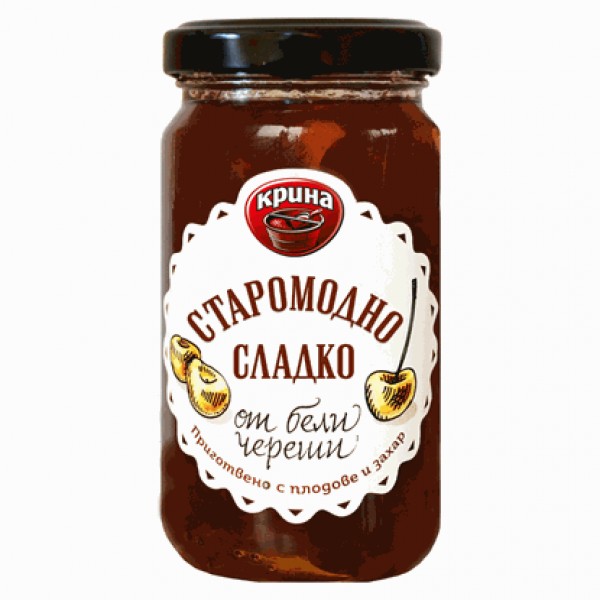 OLD SCHOOL JAM WHITE CHERRIES 245GR "KRINA" 6PCS IN BOX, PRICE PER PCS.