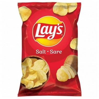 POTATO CHIPS SALT 125GR "LAY'S" 21PCS IN BOX, PRICE PER PCS.