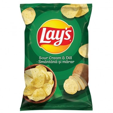 POTATO CHIPS CREAM AND DILL 125GR "LAY'S" 21PCS IN BOX, PRICE PER PCS.