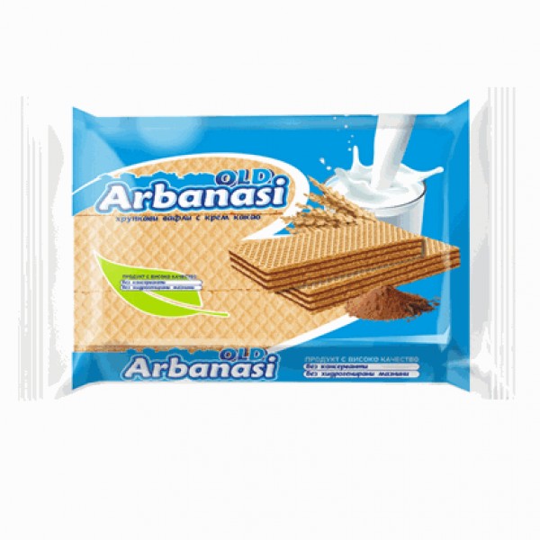 CRISPY WAFER ARBANASI OLD COCOA 220GR "LOZEV" 12PCS IN BOX, PRICE PER PCS.