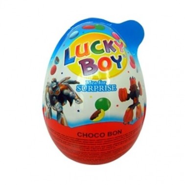 CHOCOLATE EGG 35GR "LUCKYBOY" 8PCS IN BOX, PRICE PER PCS.