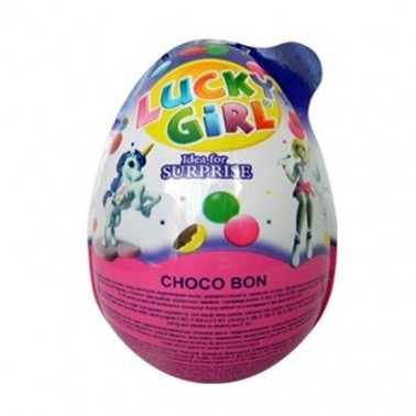 CHOCOLATE EGG LUCKY GIRL 35GR "LUCKYBOY" 8PCS IN BOX, PRICE PER PCS.