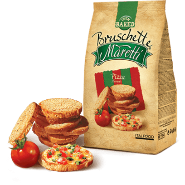 BRUSCHETTE PIZZA 70GR "MARETTI", 15PCS IN BOX, PRICE PER PCS.