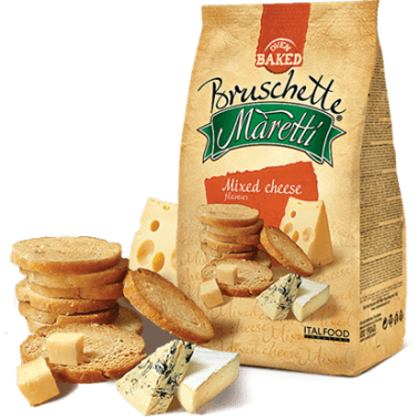 BRUSCHETTE FINE CHEESE 70GR "MARETTI", 15PCS IN BOX, PRICE PER PCS.