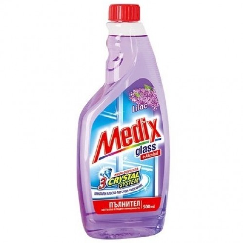 GLASS CLEANER FILLER LILAC 500ML "MEDIX" PRICE PER PCS.