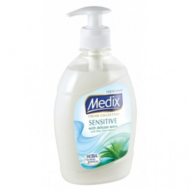 LIQUID SOAP PUMP SENSITIVE WHITE 400ML "MEDIX" PRICE PER PCS.