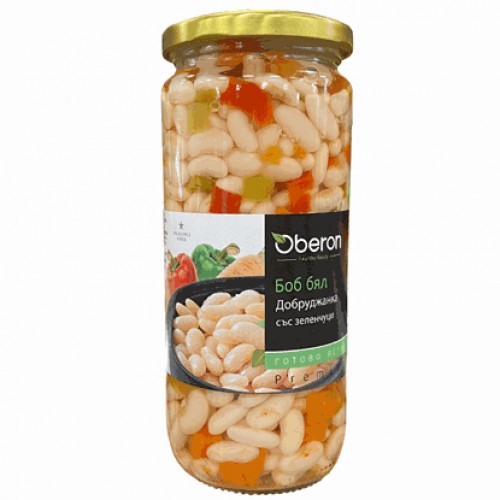 WHITE BEANS WITH VEGETABLES 490GR "OBERON" 6PCS IN BOX, PRICE PER PCS.