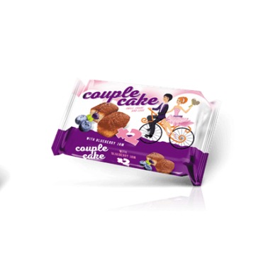 COUPLES CAKE BLUEBERRY 60GR "POBEDA" 16PCS IN BOX, PRICE PER PCS.