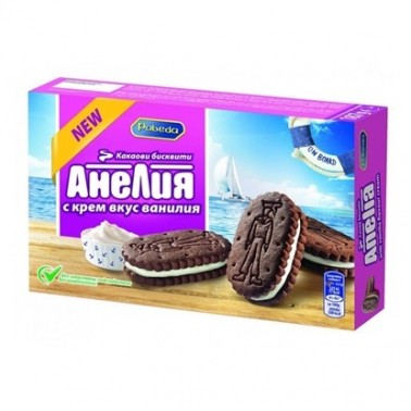 BISCUITS ANELIA VANILLA CREAM 200GR "POBEDA" 30PCS IN BOX, PRICE PER PCS.