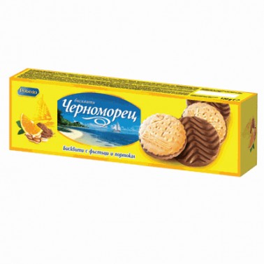 BISCUITS CHERNOMORETS PEANUTS AND ORANGES 120GR "POBEDA" 30PCS IN BOX, PRICE PER PCS.