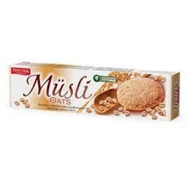 BISCUITS MUESLI OATMEALS AND NUTS 110GR "PRESTIGE" 24PCS IN BOX, PRICE PER PCS.