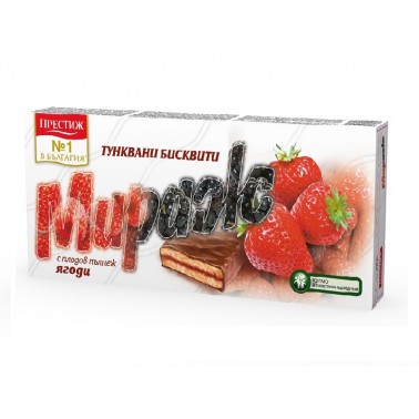 BISCUITS MIRAGE, STRAWBERRY 178GR "PRESTIGE" 32PCS IN BOX, PRICE PER PCS.