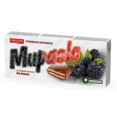 BISCUITS MIRAGE, BLACKBERRY 178GR "PRESTIGE" 32PCS IN BOX, PRICE PER PCS.