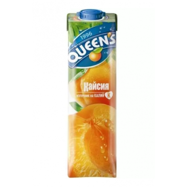 JUICE APRICOT 1L "QUEENS" 6PCS IN BOX, PRICE PER PCS.