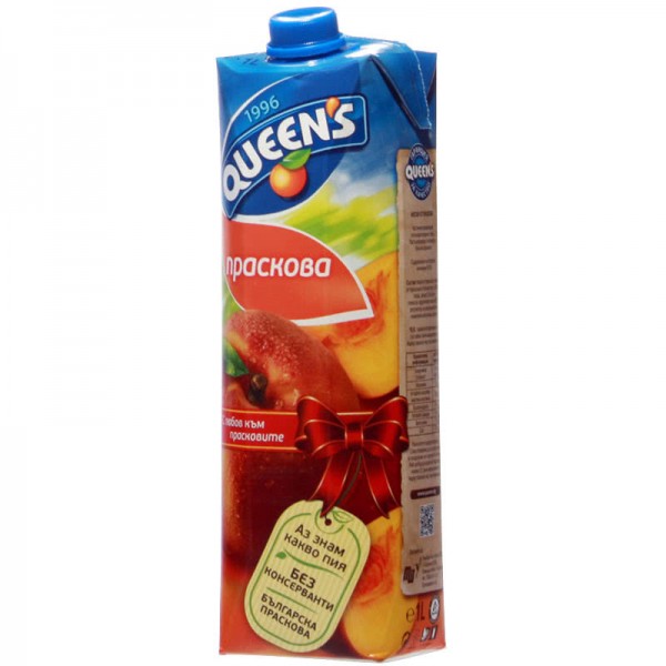 JUICE PEACH 1L "QUEENS" 6PCS IN BOX, PRICE PER PCS.