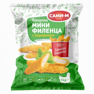 BREADED MINI CHICKEN FILLETS 1KG "SAMI-M" 12PCS IN BOX, PRICE PER PCS.