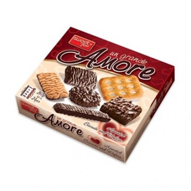 BISCUITS AMORE 265GR "SWEETPLUS" 9PCS IN BOX, PRICE PER PCS.