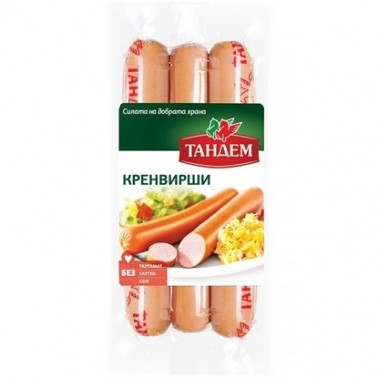 FRANKFURTER SAUSAGE /BEEF AND PORK/ VACUUM 250GR "TANDEM", PRICE PER PCS.