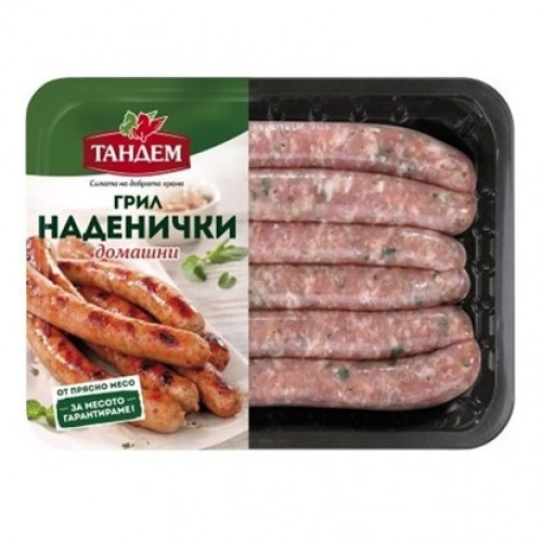 HOMEMADE GRILL SAUSAGES 400GR "TANDEM", 6PCS IN PLATE, PRICE PER PLATE
