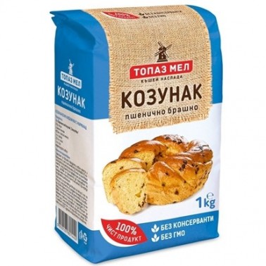 FLOUR FOR KOZUNAK 1KG "TOPAZ MEL",10PCS IN BOX, PRICE PER PCS.