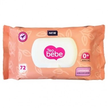 TEO BEBE WET NAPKINS LAVENDER "TEO" 72PCS IN PACK, PRICE PER PACK