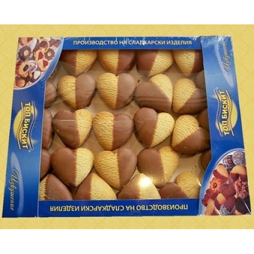 BISCUITS HEART WHITE 2KG "TOP BISCUIT" PRICE PER PCS.