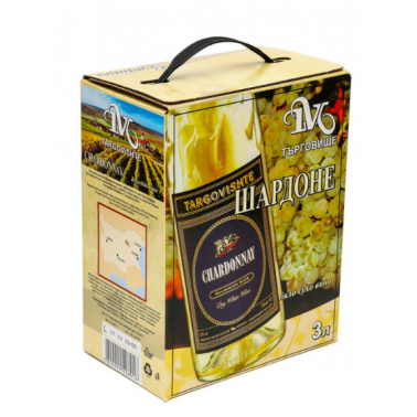 WINE WHITE CHARDONNAY 3L 12% "VINPROM TARGOVISHTE" 4PCS IN PACK, PRICE PER PCS.