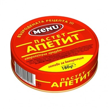 PATE APPETIT 180GR MENU "YANEFF" PRICE PER PCS.